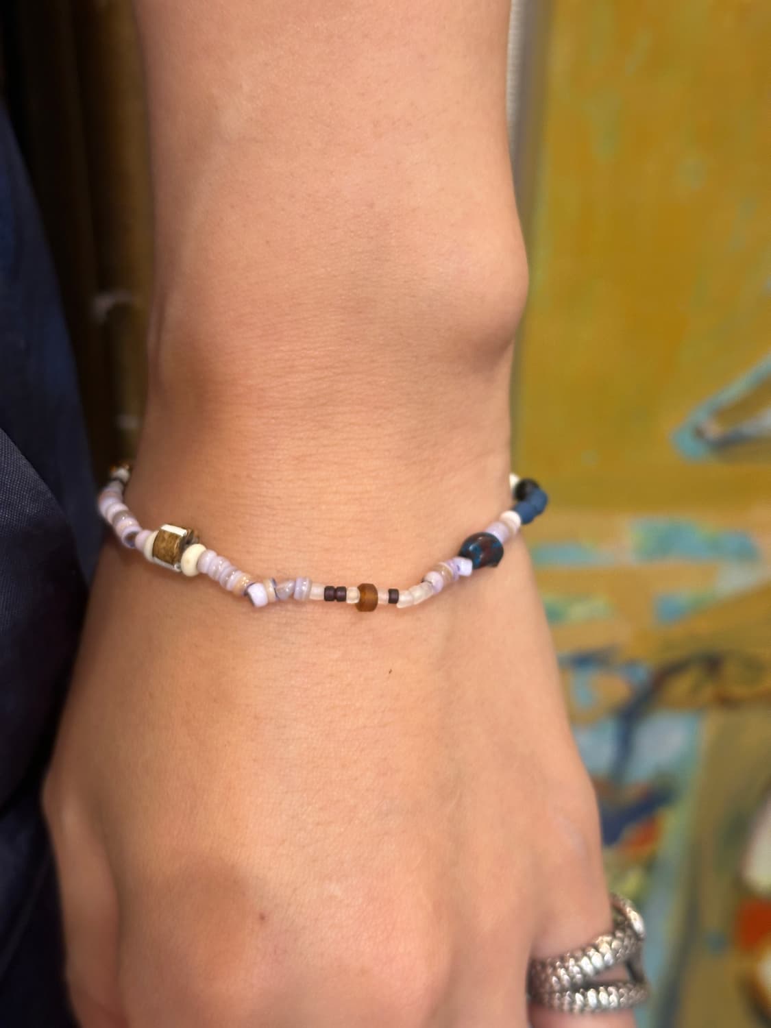 Musta cow horn mix gemstone bracelet 상품이미지6