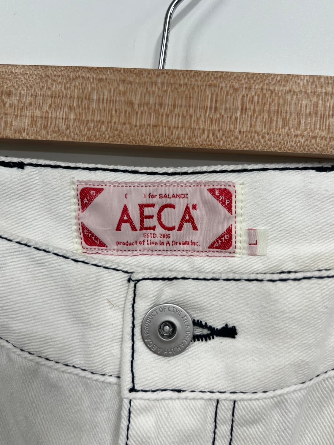 에이카화이트 더블니 와이드핏 워크웨어 데님 팬츠 상품이미지4