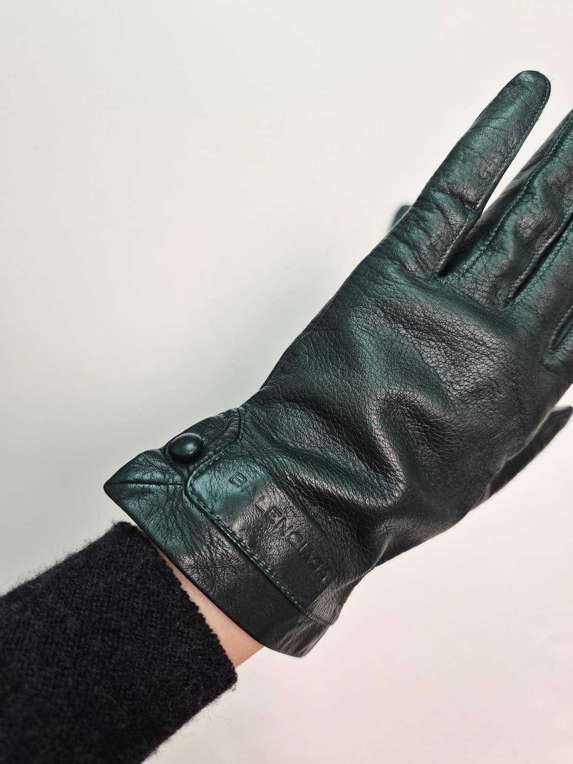 발렌시아가 다크그린 램스킨 여성 장갑 상품이미지2