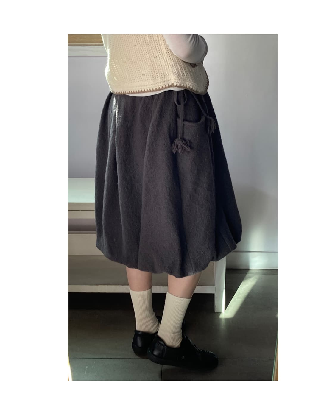 일본빈티지) 울100 벌룬스커트 상품이미지4