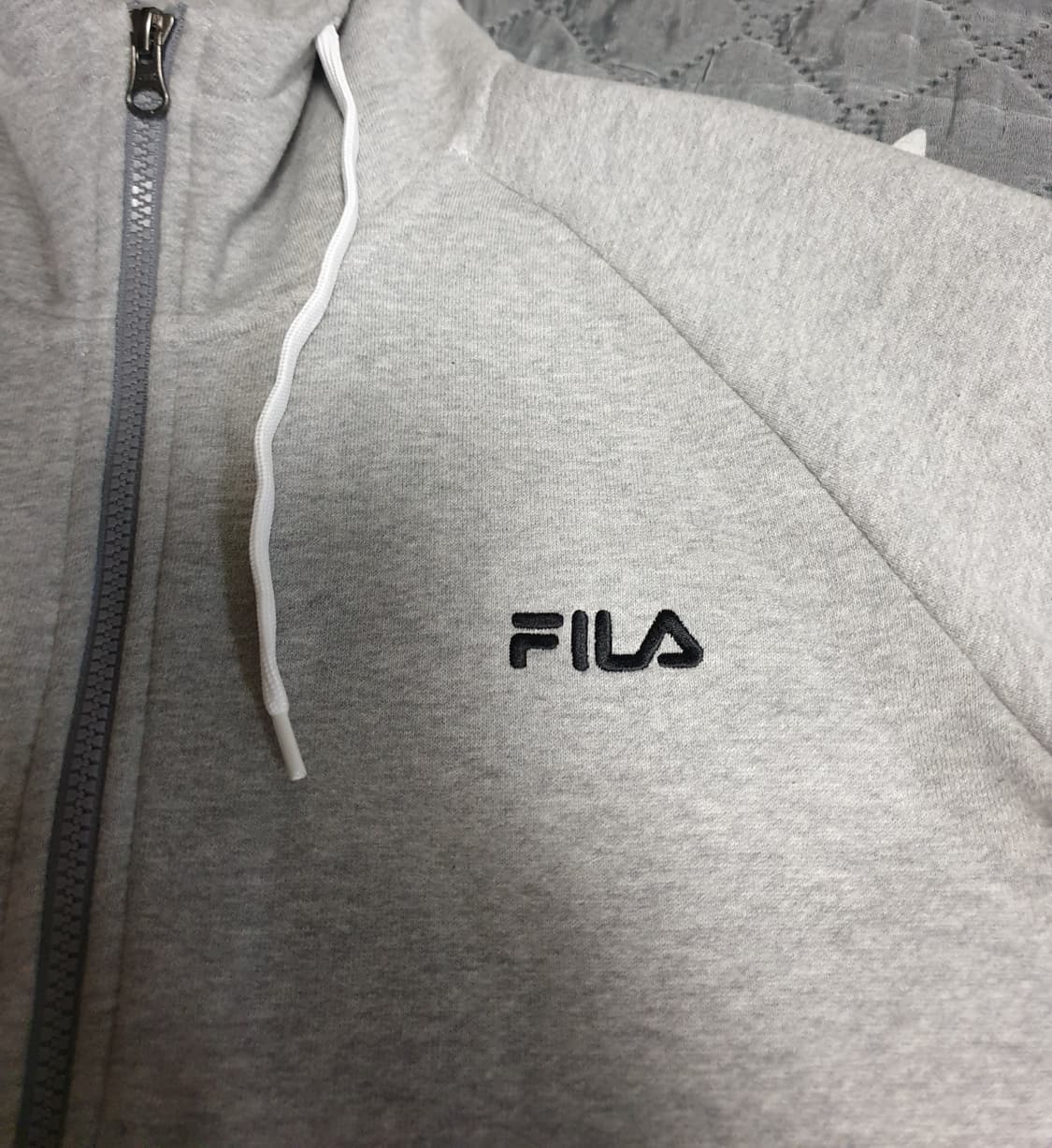 FILA 기모 후드집업 그레이 (L) 상품이미지2