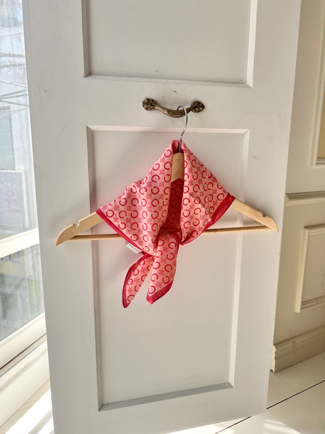 셀린느 핑크 모노그램 코튼 스카프 상품이미지7