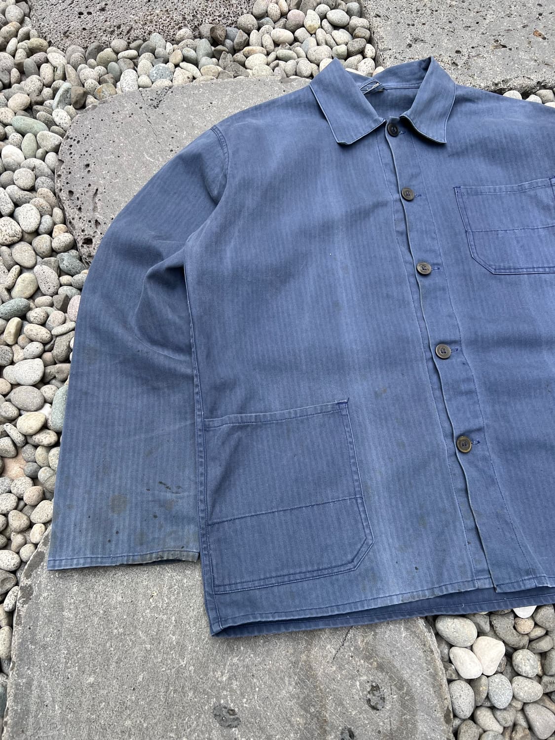 HARD FADED NAVY HBT 헤링본트윌코튼 프렌치워크자켓 상품이미지4