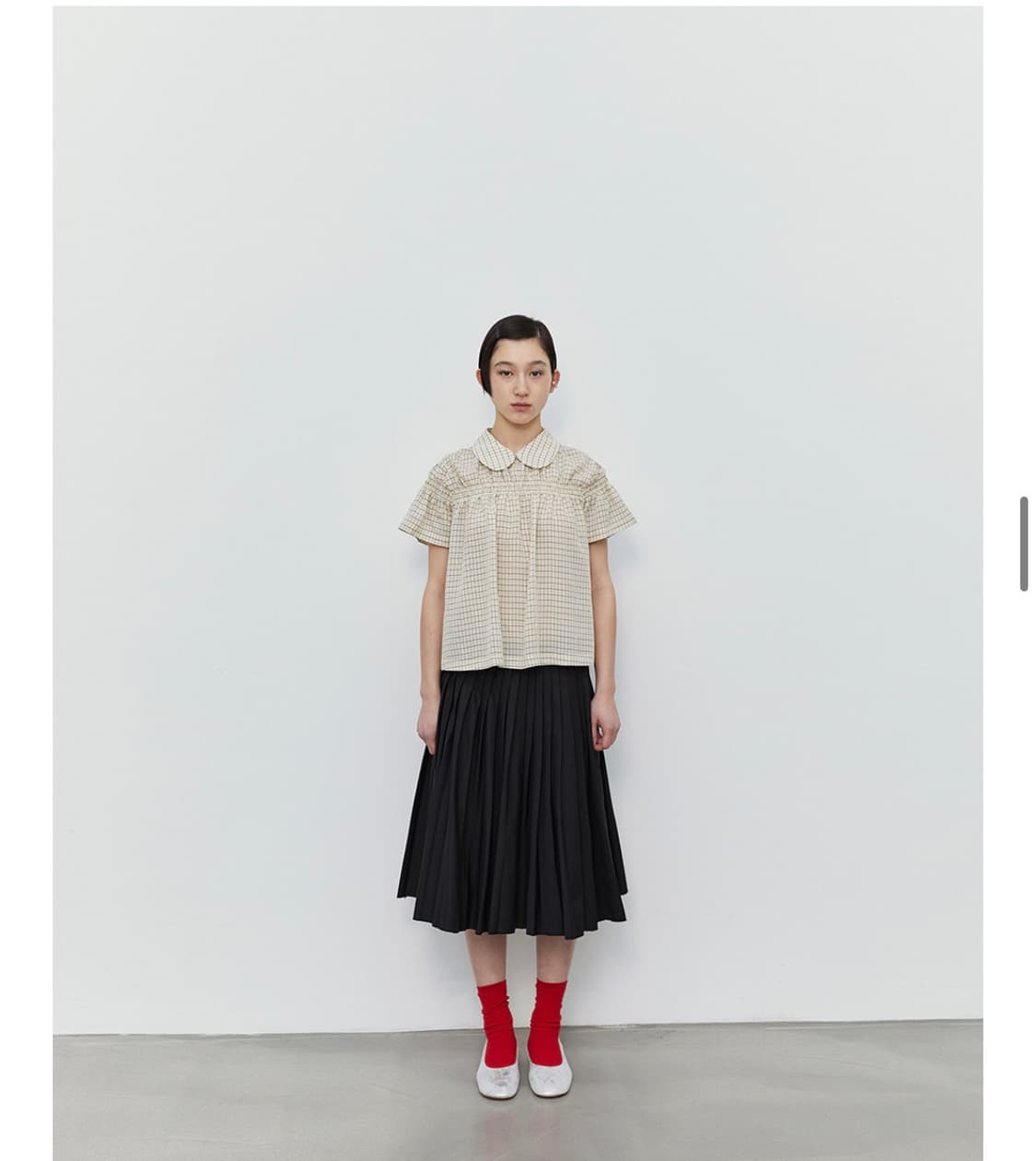 버뮬라 컷팅 디테일 플리츠 스커트 상품이미지4