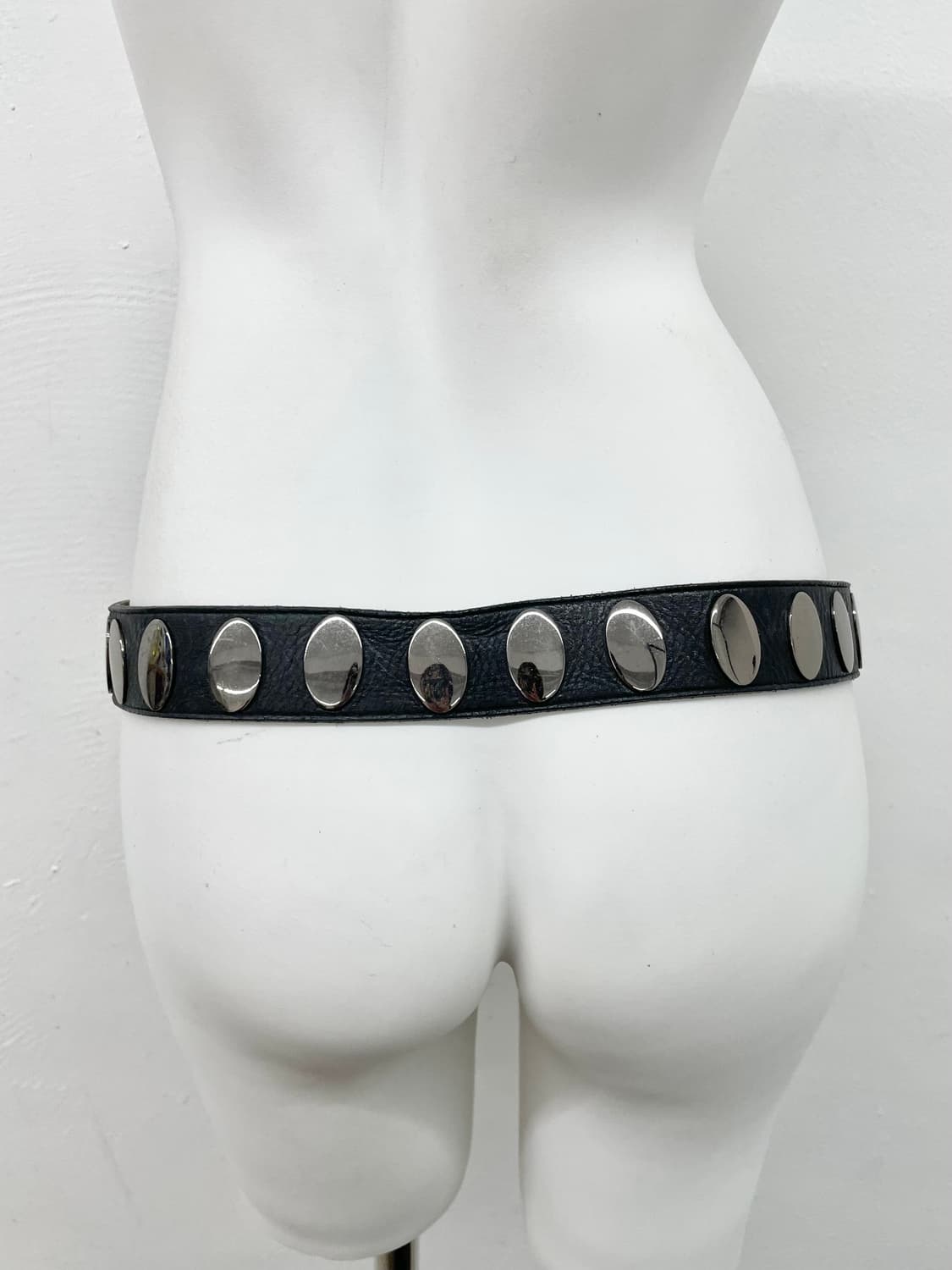 락시크 리얼레더 은장 스터드 버클 벨트 상품이미지4