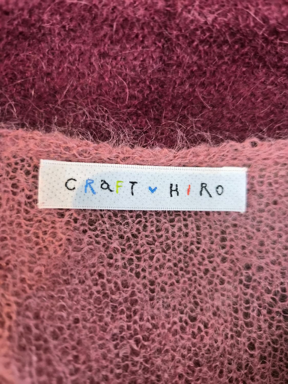CRAFT HIRO 모헤어 핑크 배색 가디건 상품이미지10