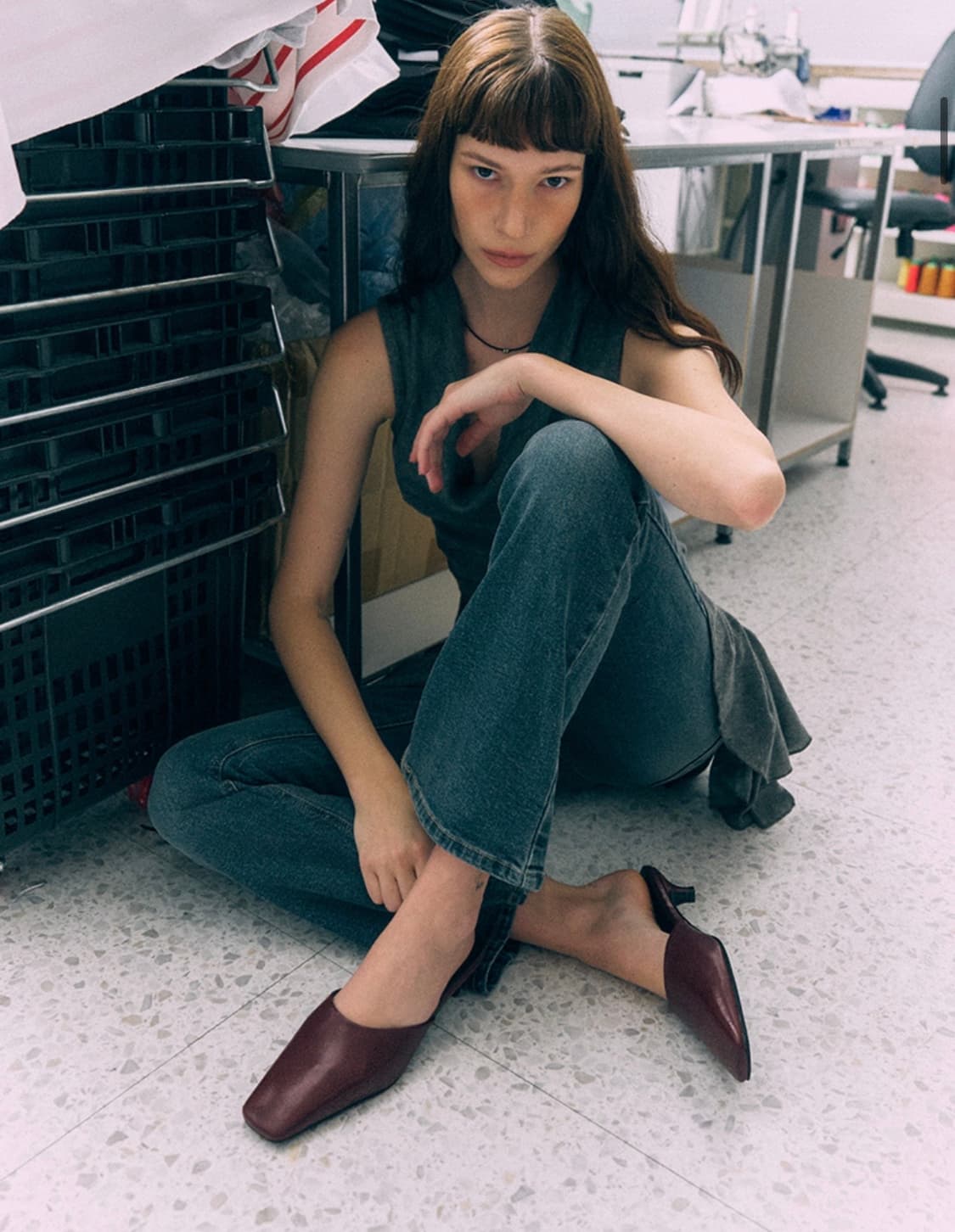 무드나잇 에린 스퀘어 키튼힐 뮬 3cm 버건디 오픈와이와이 상품이미지2