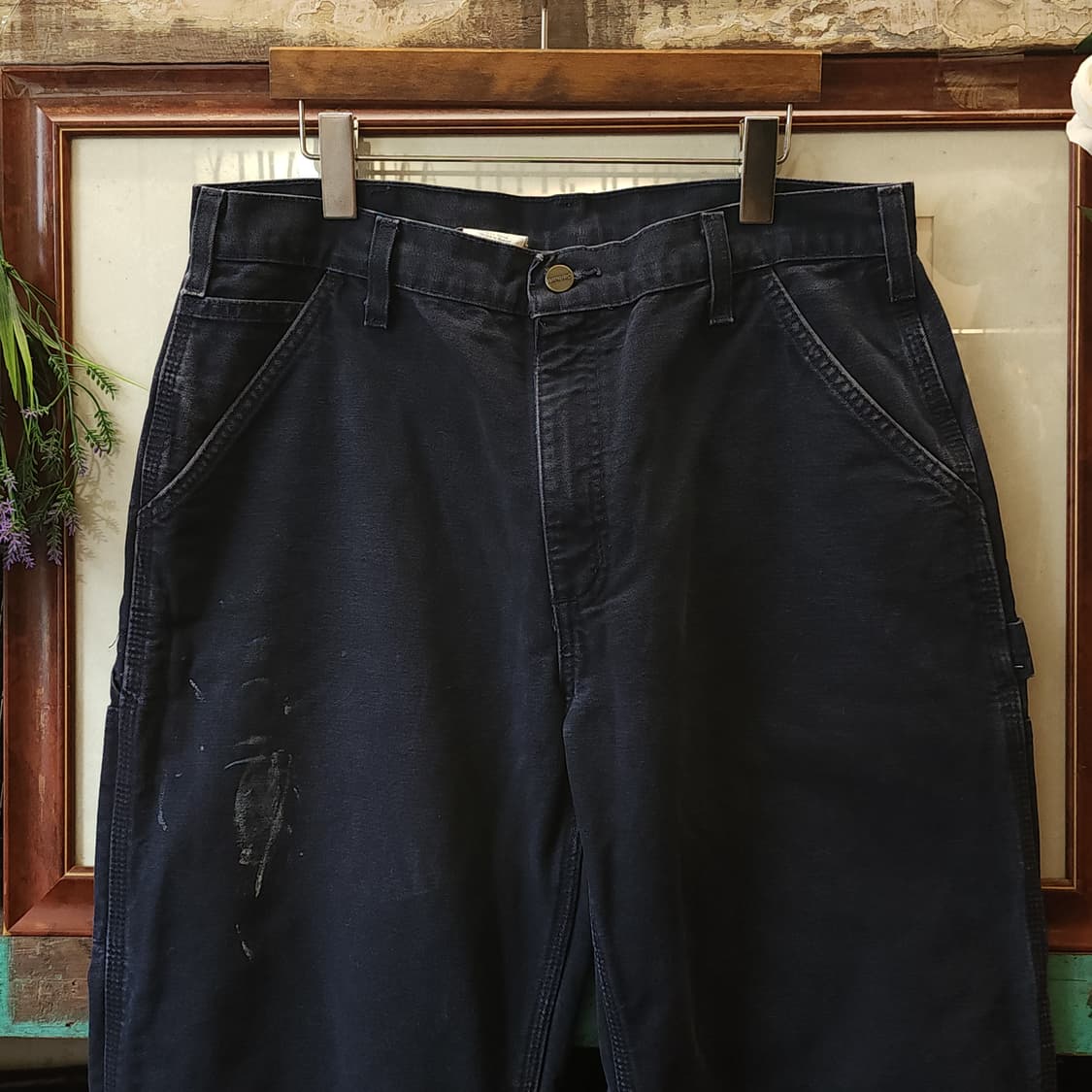 칼하트 워크팬츠 B111 MDT 캔버스 워크팬츠 미드나이트 블루34x32 상품이미지4