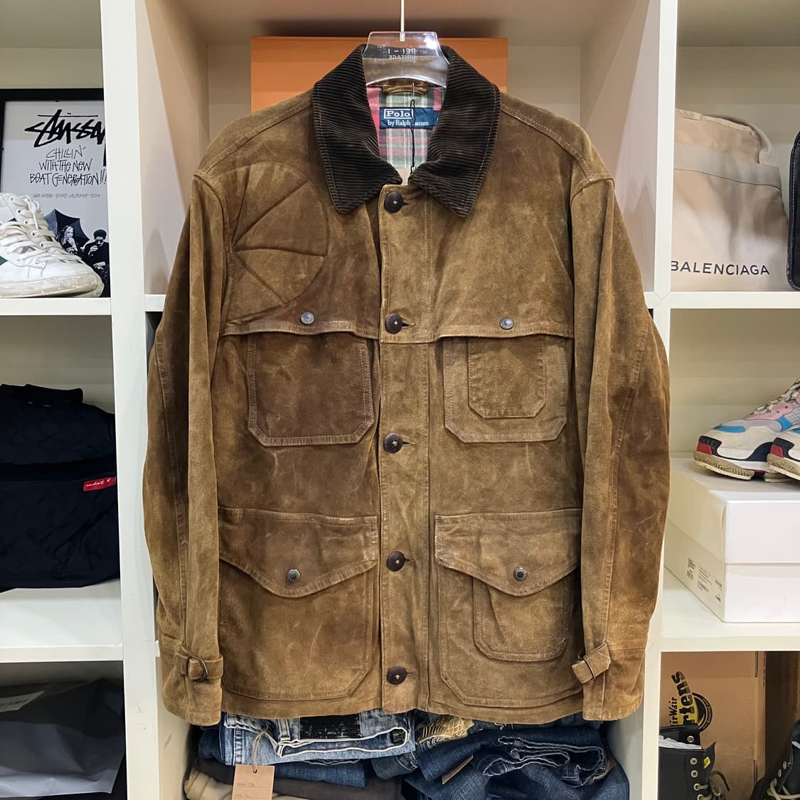 폴로 랄프로렌 스웨이드 송아지가죽 헌팅 자켓 L 상품이미지1