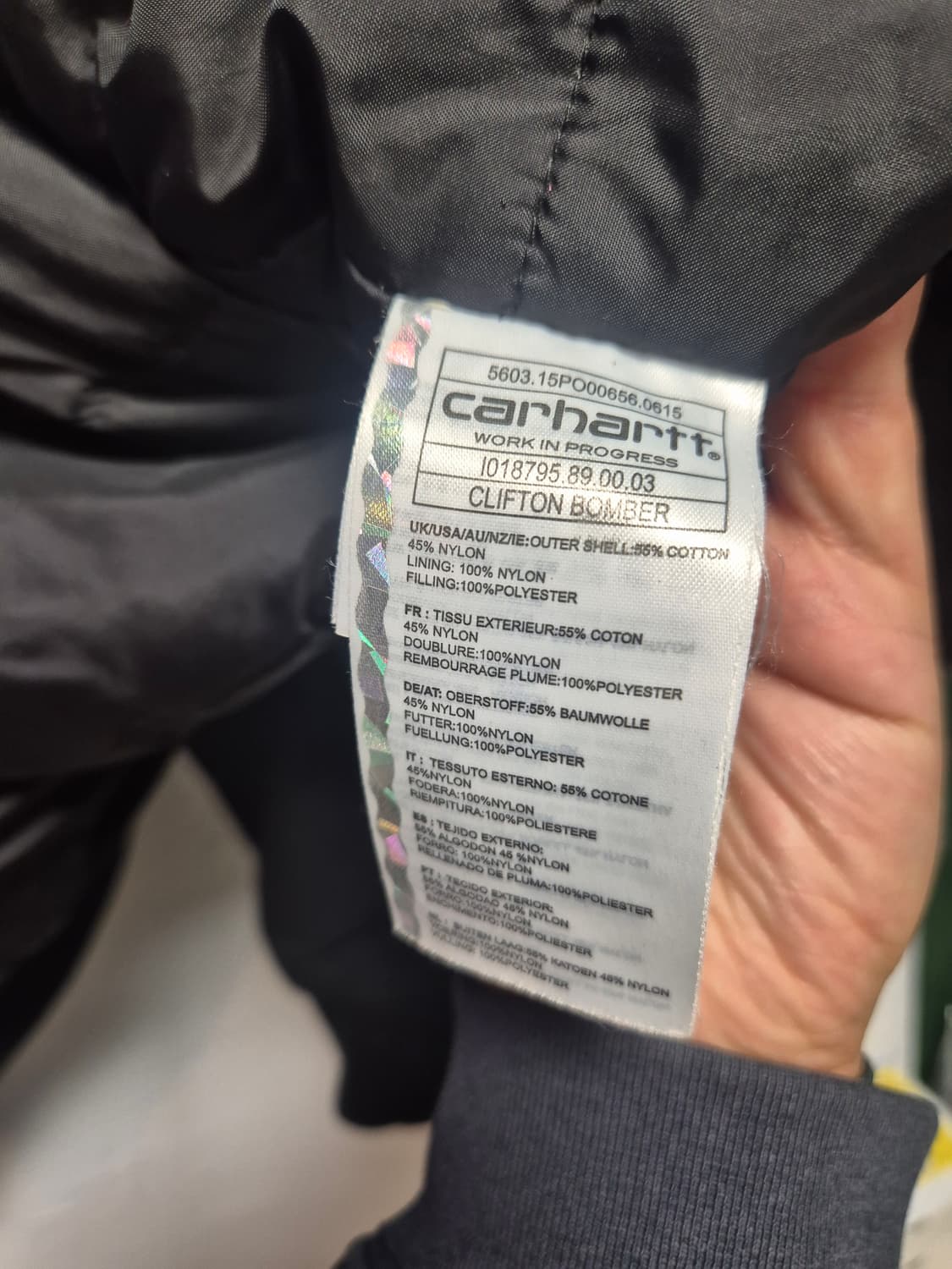 칼하트 블랙 MA-1 봄버 자켓 M사이즈(상태A급) 상품이미지9