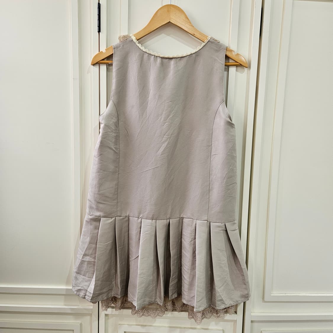 엑시즈팜(axes femme) 레이스 배색 플레어 원피스 상품이미지5