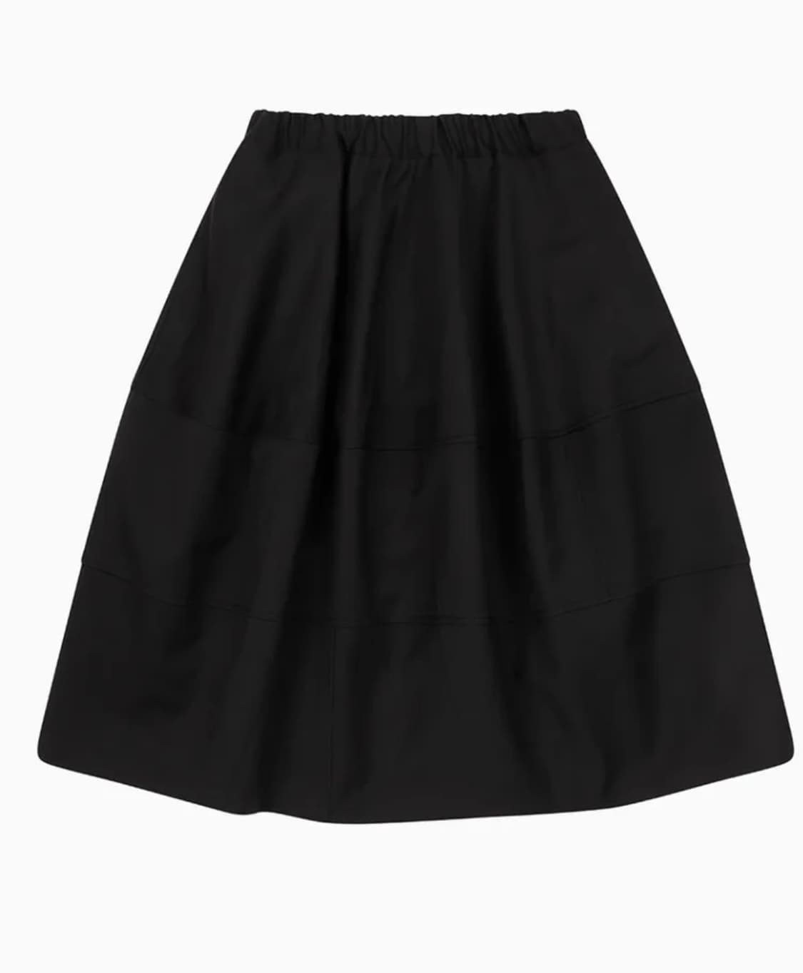 오헤시오 벌룬 밴딩 미디 스커트 블랙 상품이미지2