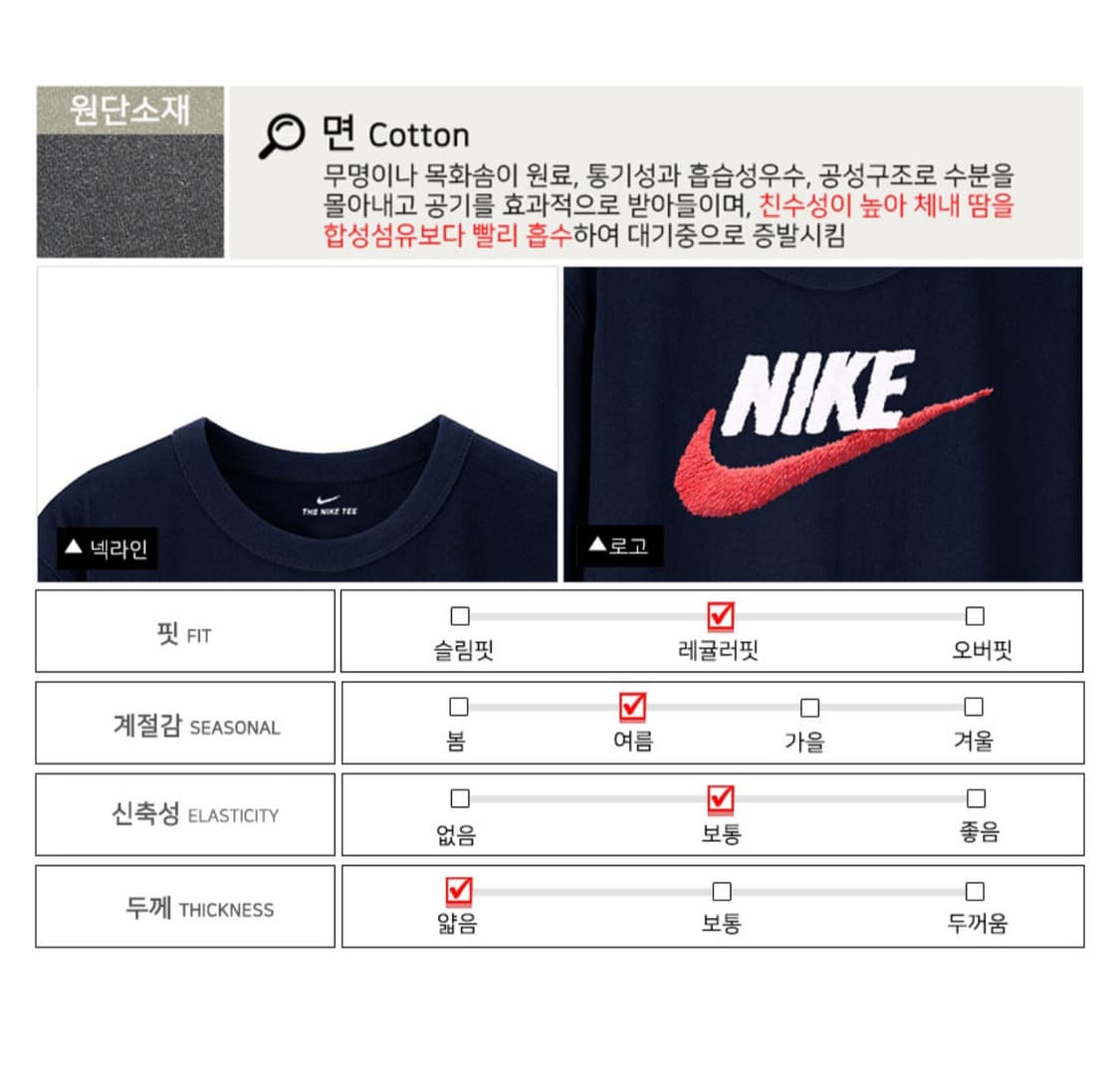 나이키 NSW 마크 반팔 네이비 XL 상품이미지2