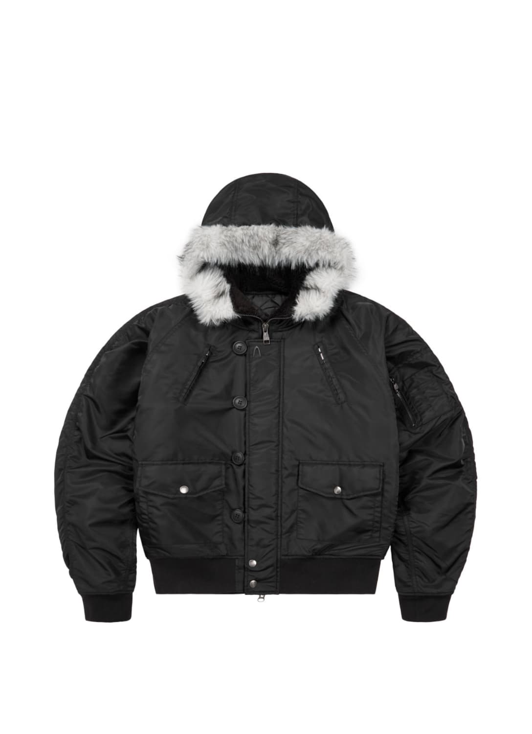 aakam 아캄 Hooded Fur MA-1 Jacket (Black) 상품이미지1