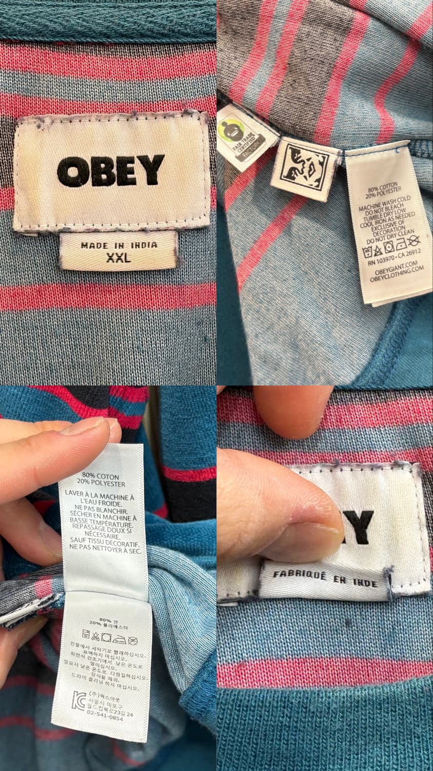 오베이 스트라이프 벨벳 롱슬리브 상품이미지10