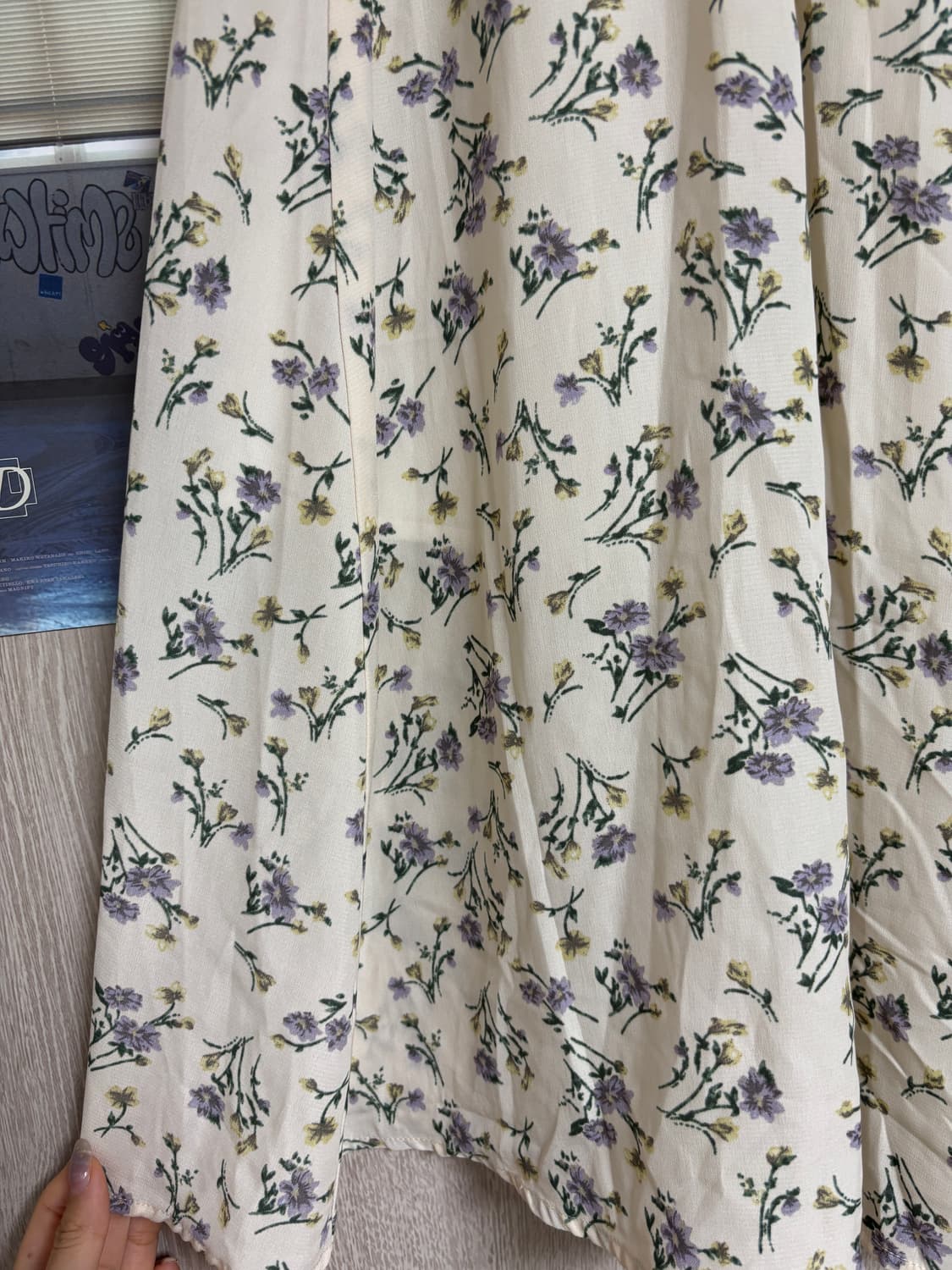 카메 빈티지 모리걸 보라 꽃 롱스커트 상품이미지3