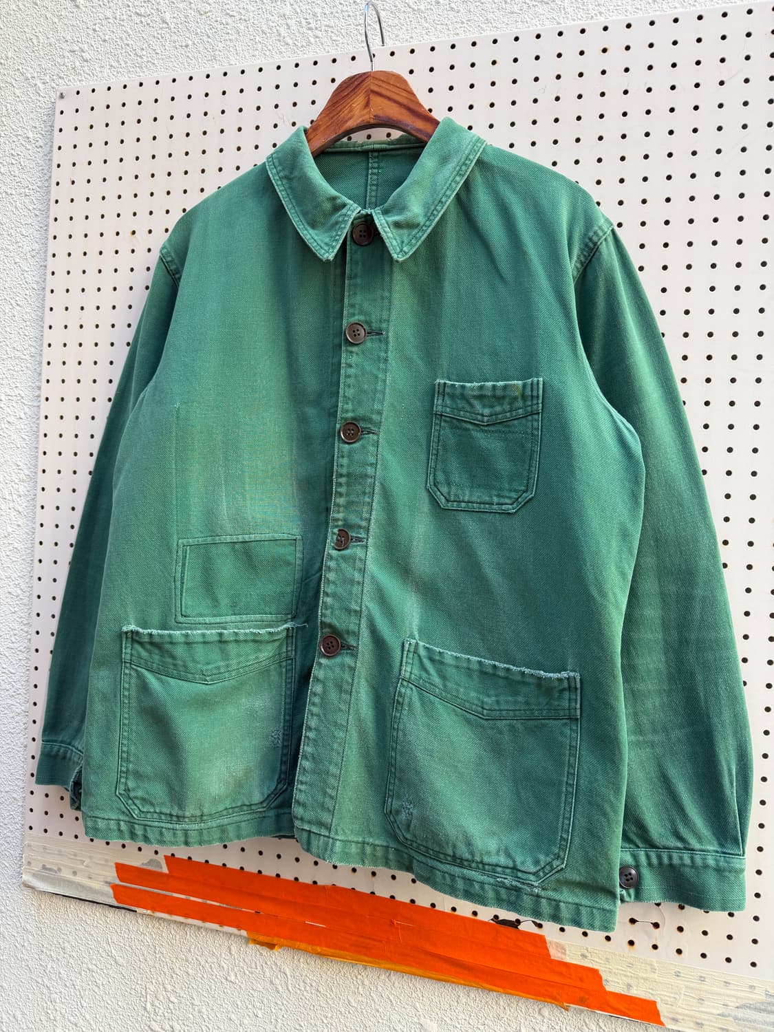 1950s OLD MODEL FADED GREEN 프렌치워크자켓 상품이미지4