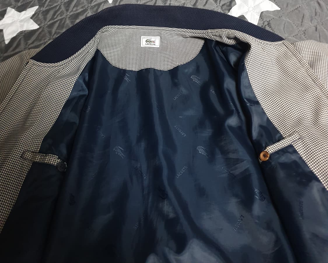 90s 빈티지 서광 라코스테 블루종 자켓 화이트 블랙 (110) 상품이미지4