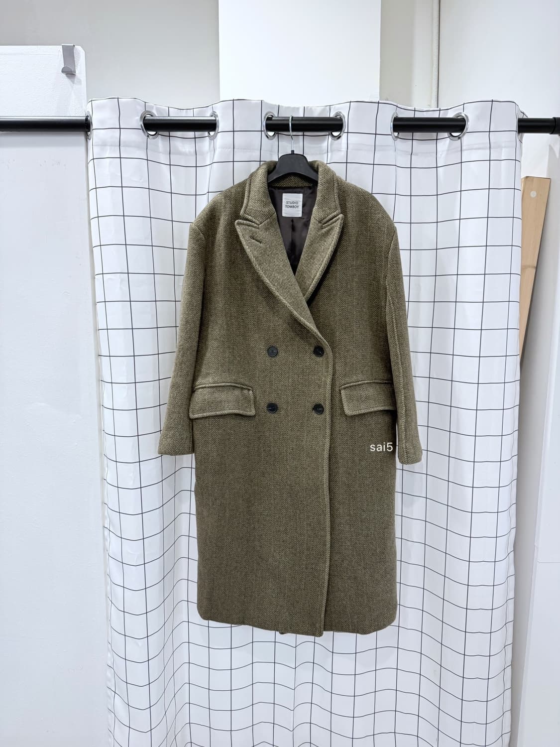 스튜디오톰보이 헤링본 핸드메이드 울코트 상품이미지2