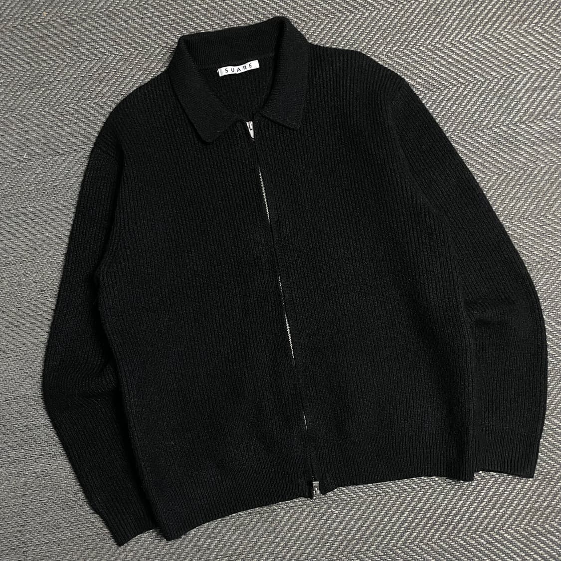 수아레 미니멀 파인울 투웨이 니트 카라 집업 자켓y 5175 상품이미지1