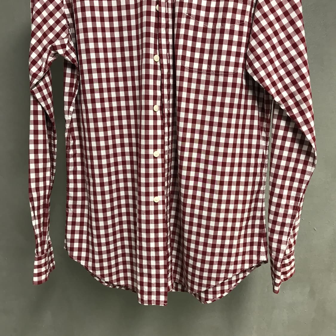 폴로 랄프로렌 깅엄 체크 셔츠 레드 M 상품이미지3