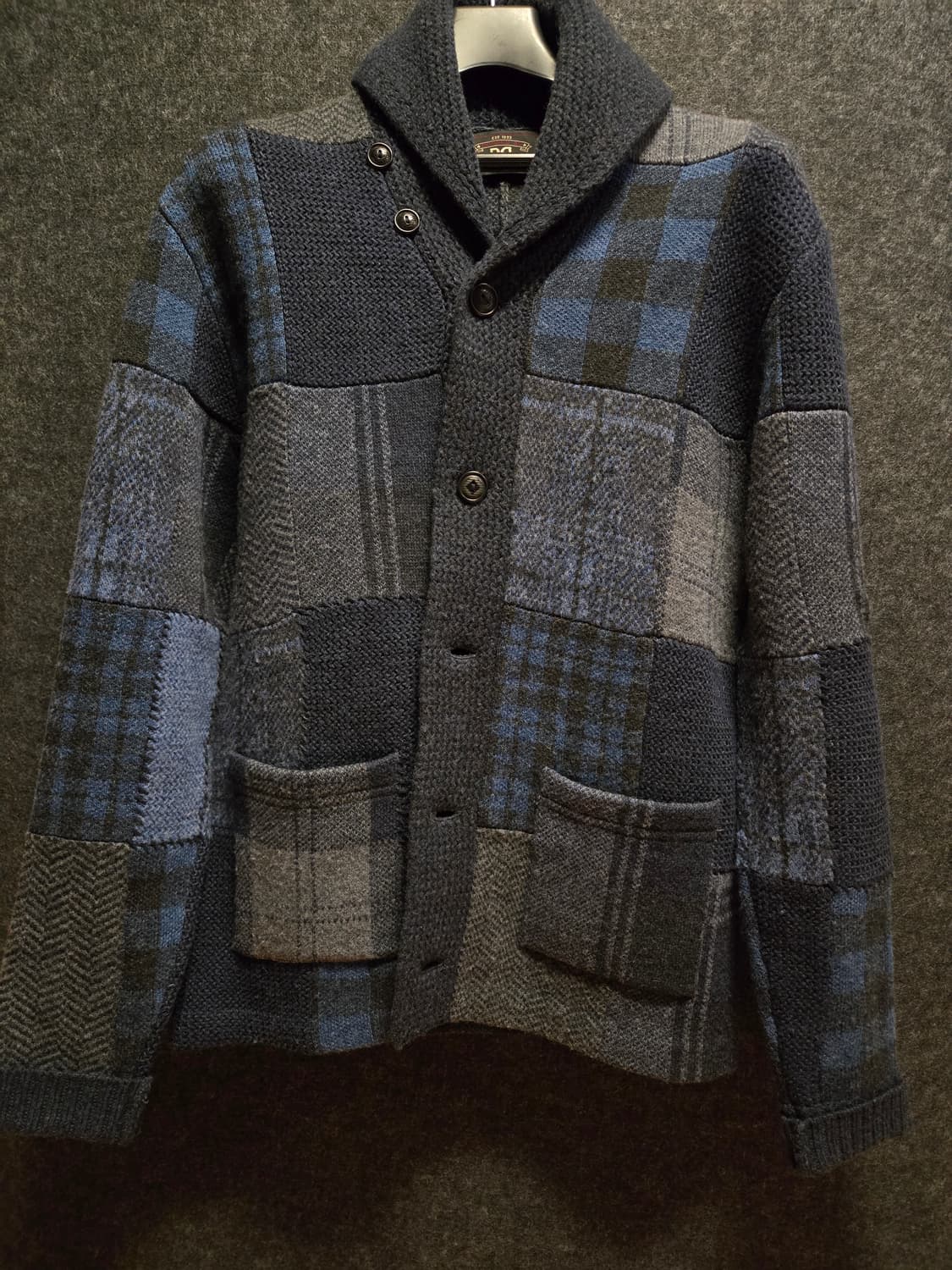 RRL 인디고 패치워크 울 린넨 숄 가디건 상품이미지1