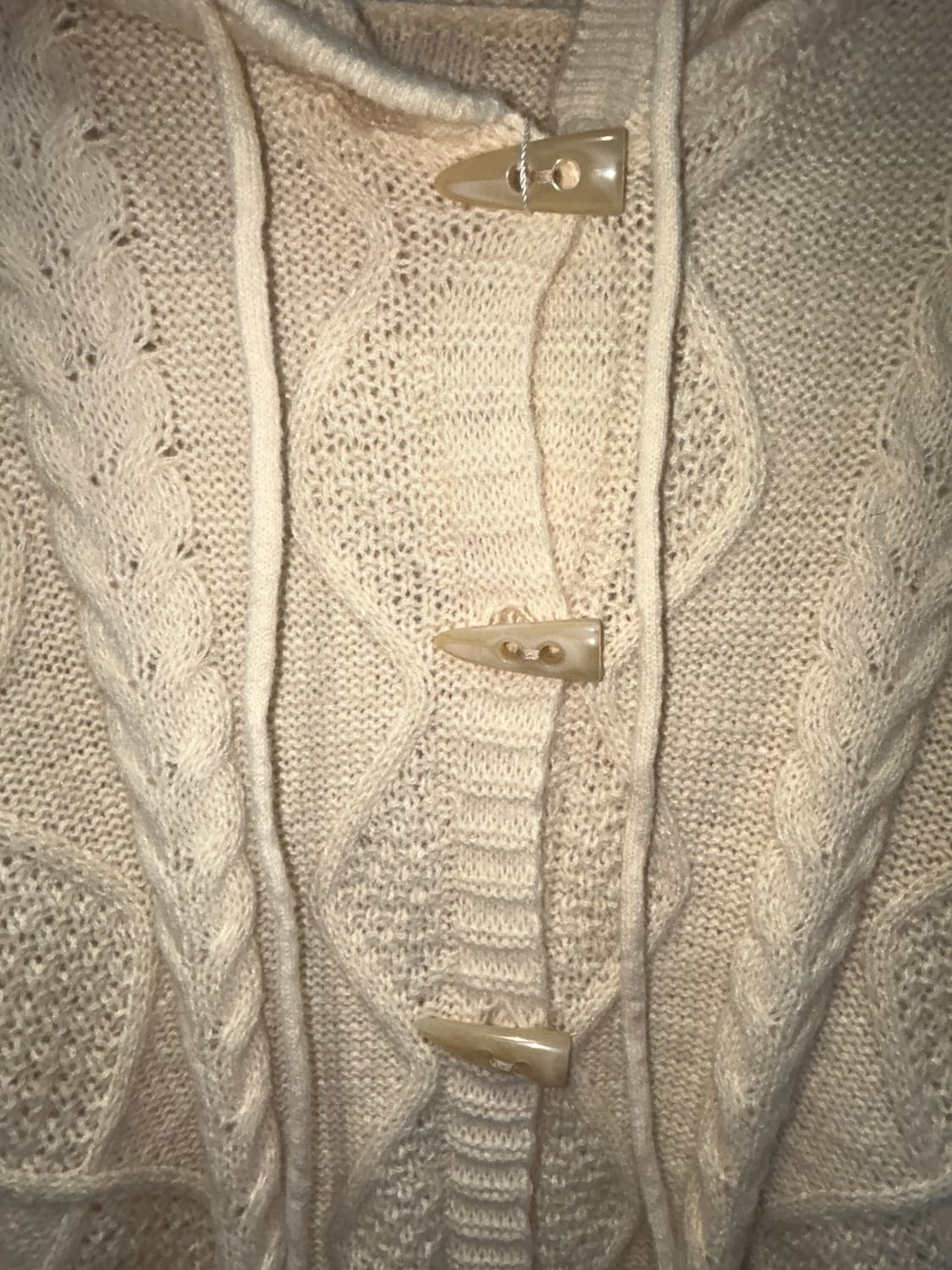 japanese vintage  아이보리 케이블 니트 더플 가디건 상품이미지2