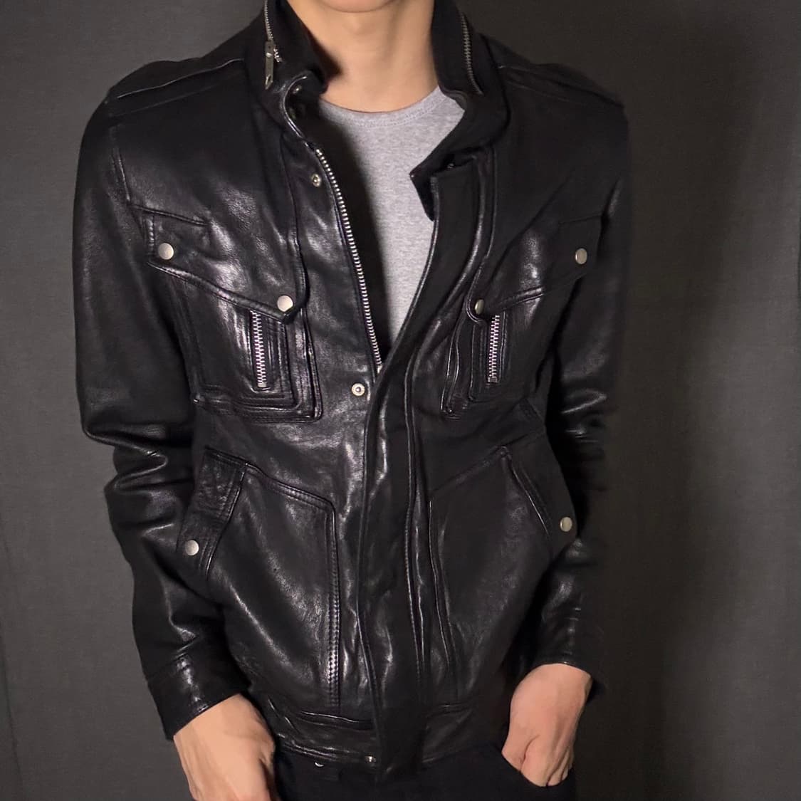 lamb skin leather jacket 상품이미지5