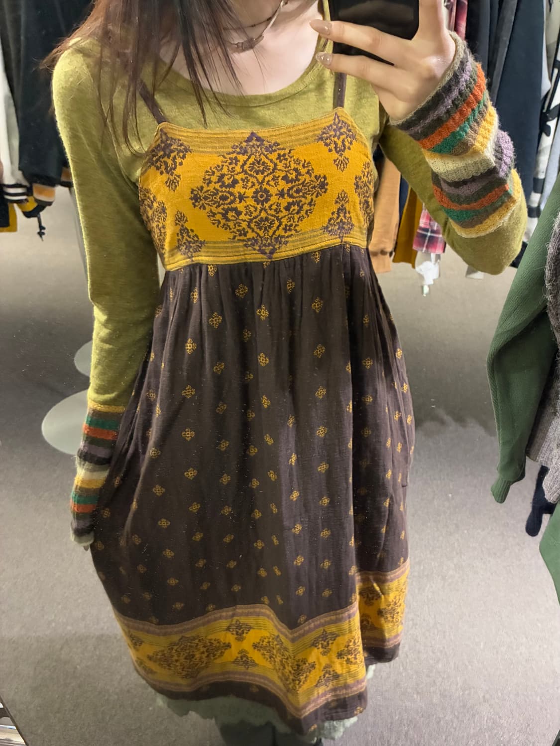 F)TITICACA 빈티지 여성 에스닉 프린트 슬리브리스 원피스 상품이미지1