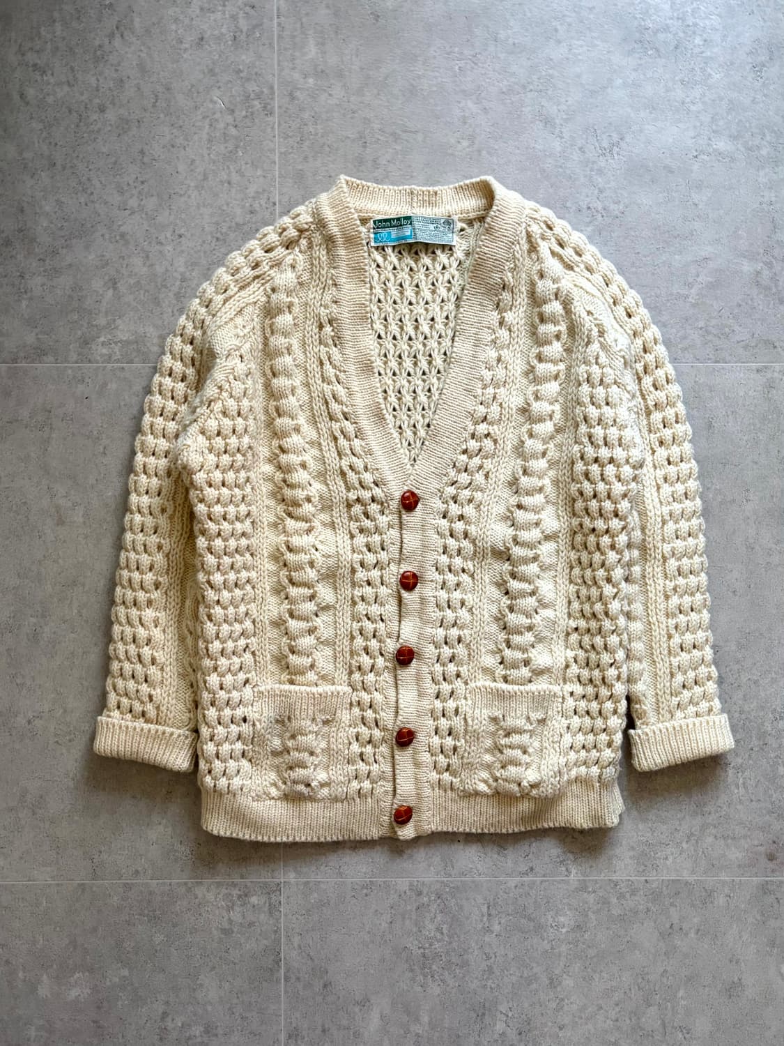 80's John Molloy 아란 울 피셔맨 가디건 100~103 상품이미지1