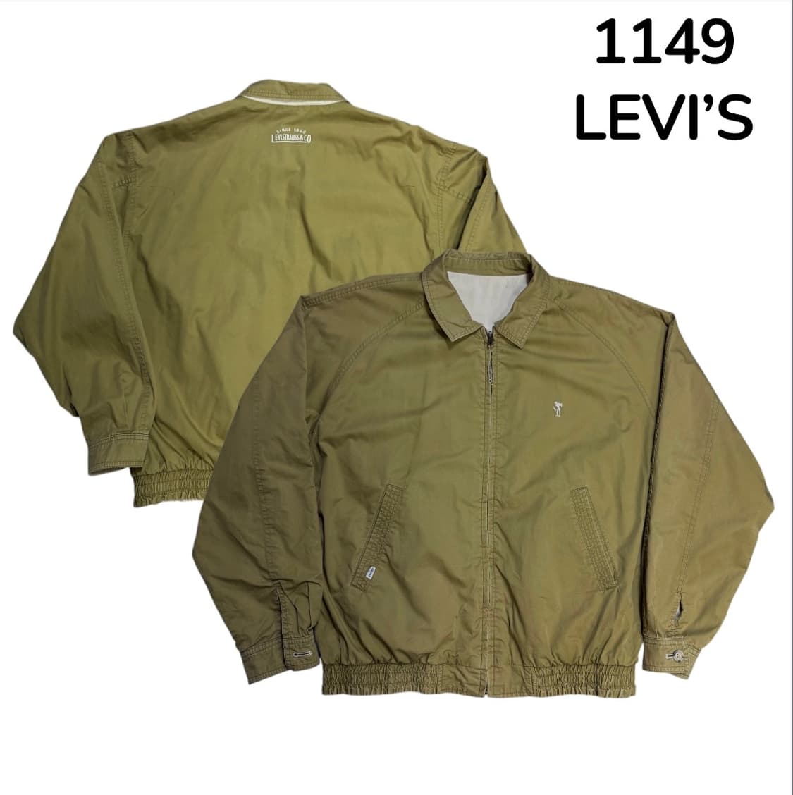  90s 리바이스 양면 카키 베이지 리버시블 블루종 자켓 잠바  상품이미지1