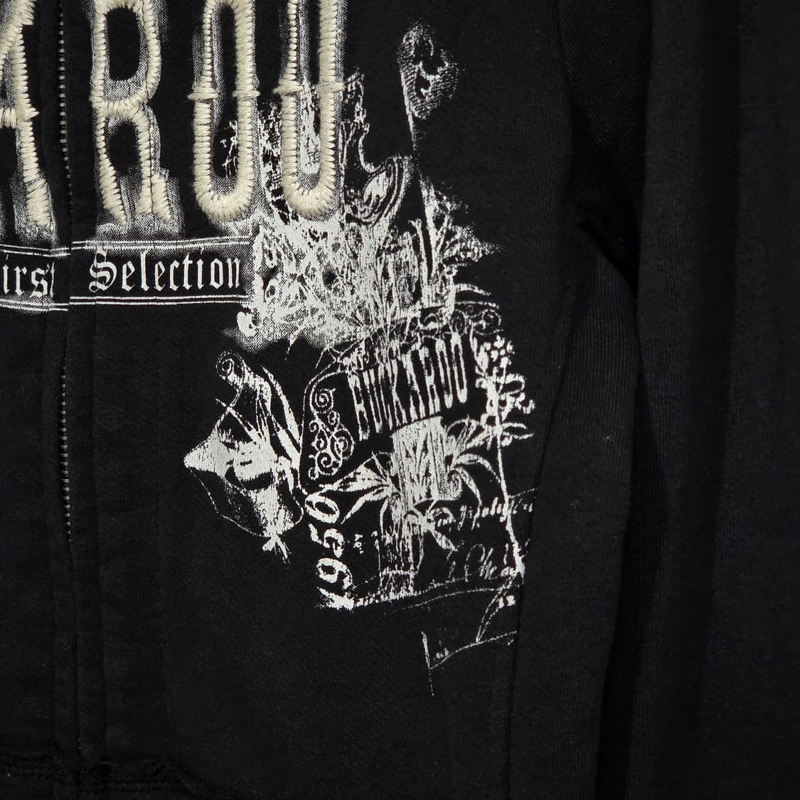 버커루 Y2K 펑크 자수 블랙 코튼 집업 상품이미지5