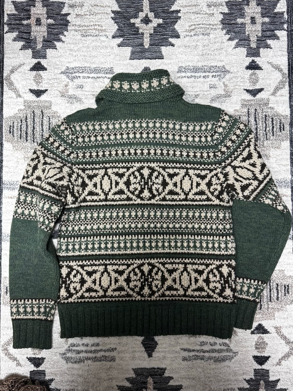 [M] RRL 숄카라 집업 가디건 그린 상품이미지3