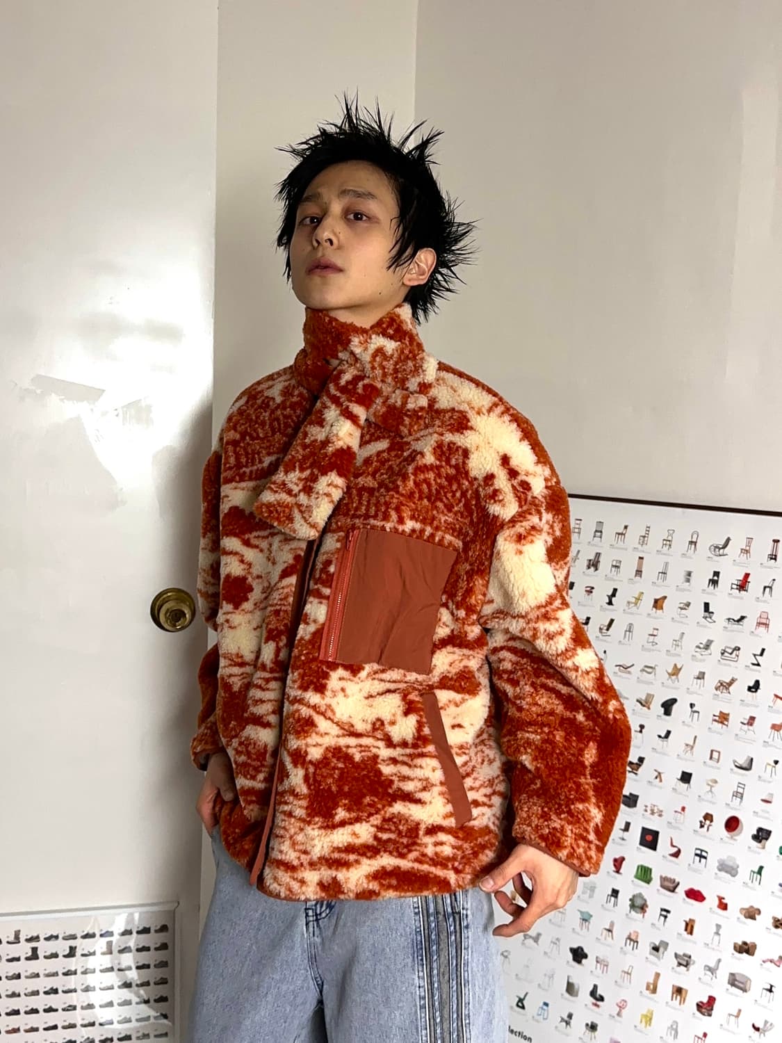 오버 타이다이 플리스 자켓 & 머플러 상품이미지5