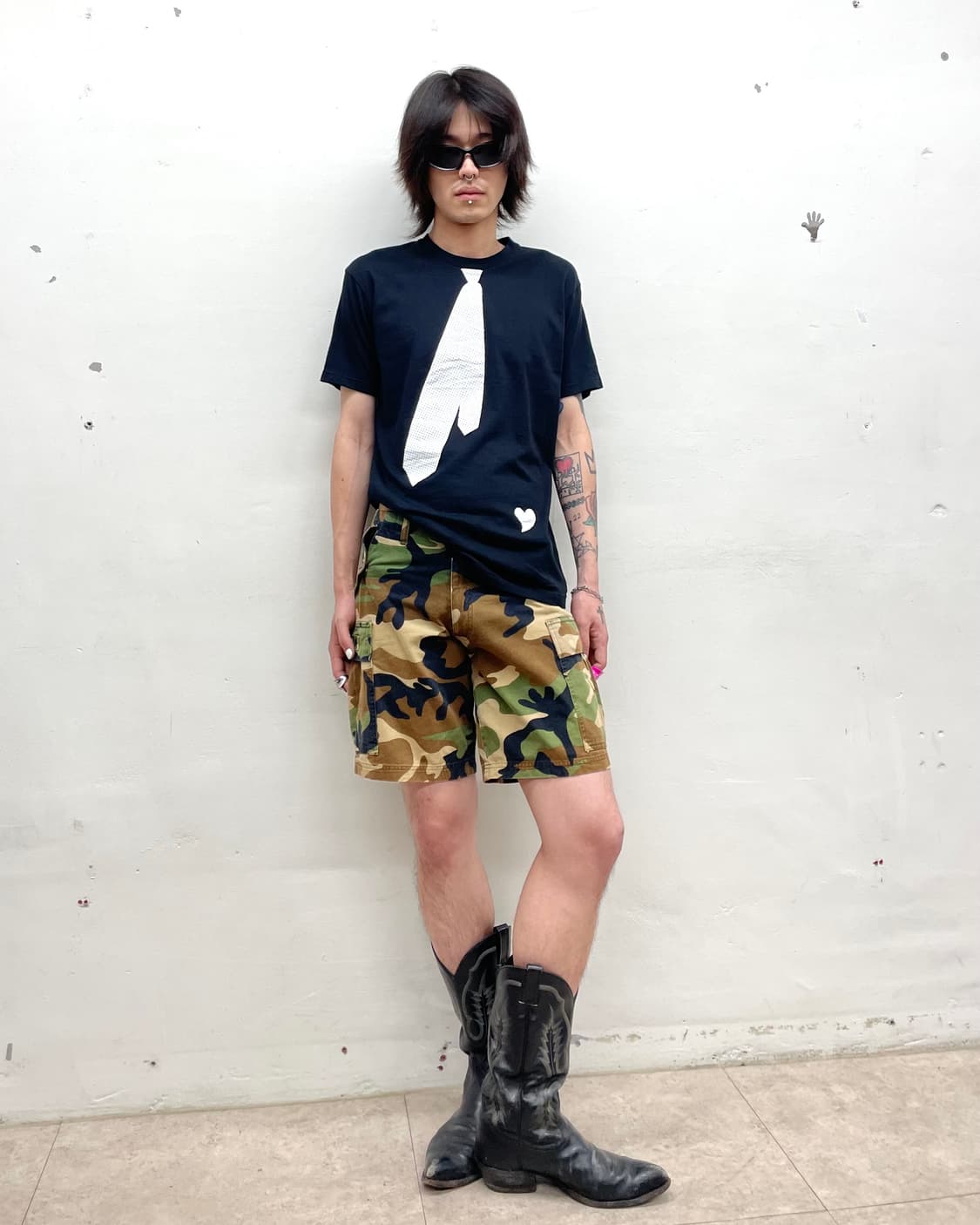  white tie-printed T-shirt  상품이미지4