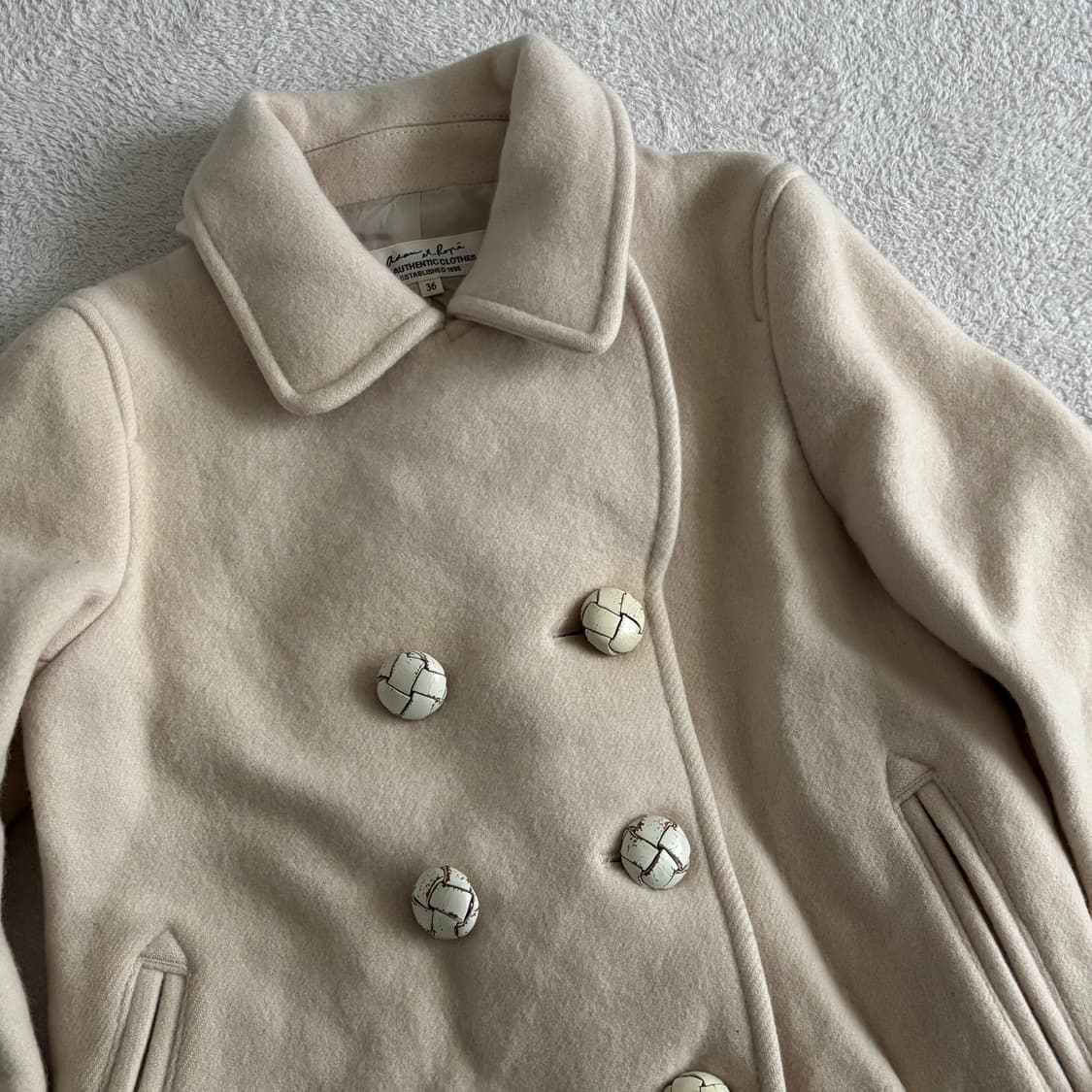 일본빈티지 아이보리 숏 코트 상품이미지4