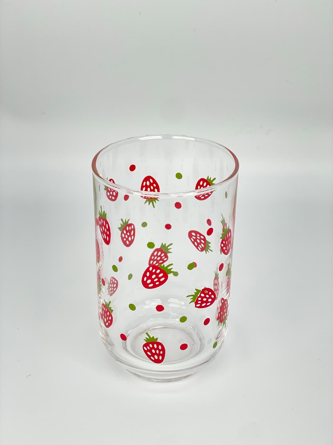 빈티지 딸기 땡땡이 프린팅 유리컵 상품이미지2