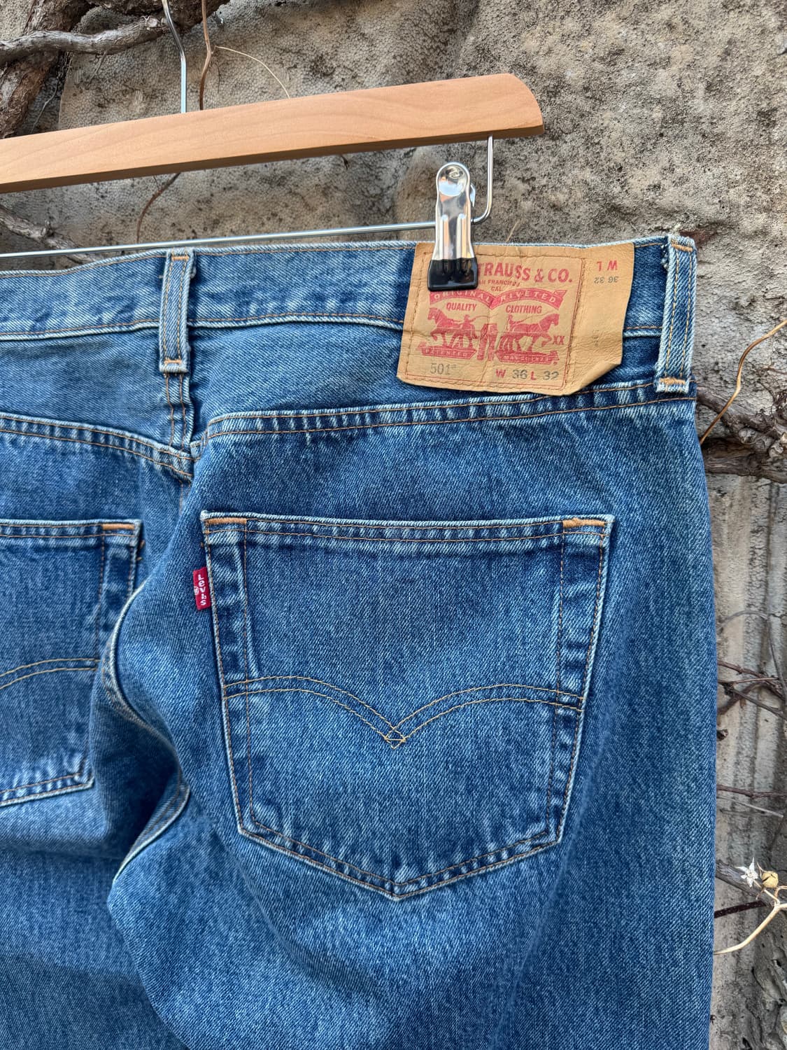 리바이스 빈티지 501 워싱 데님 팬츠 36/32 상품이미지5