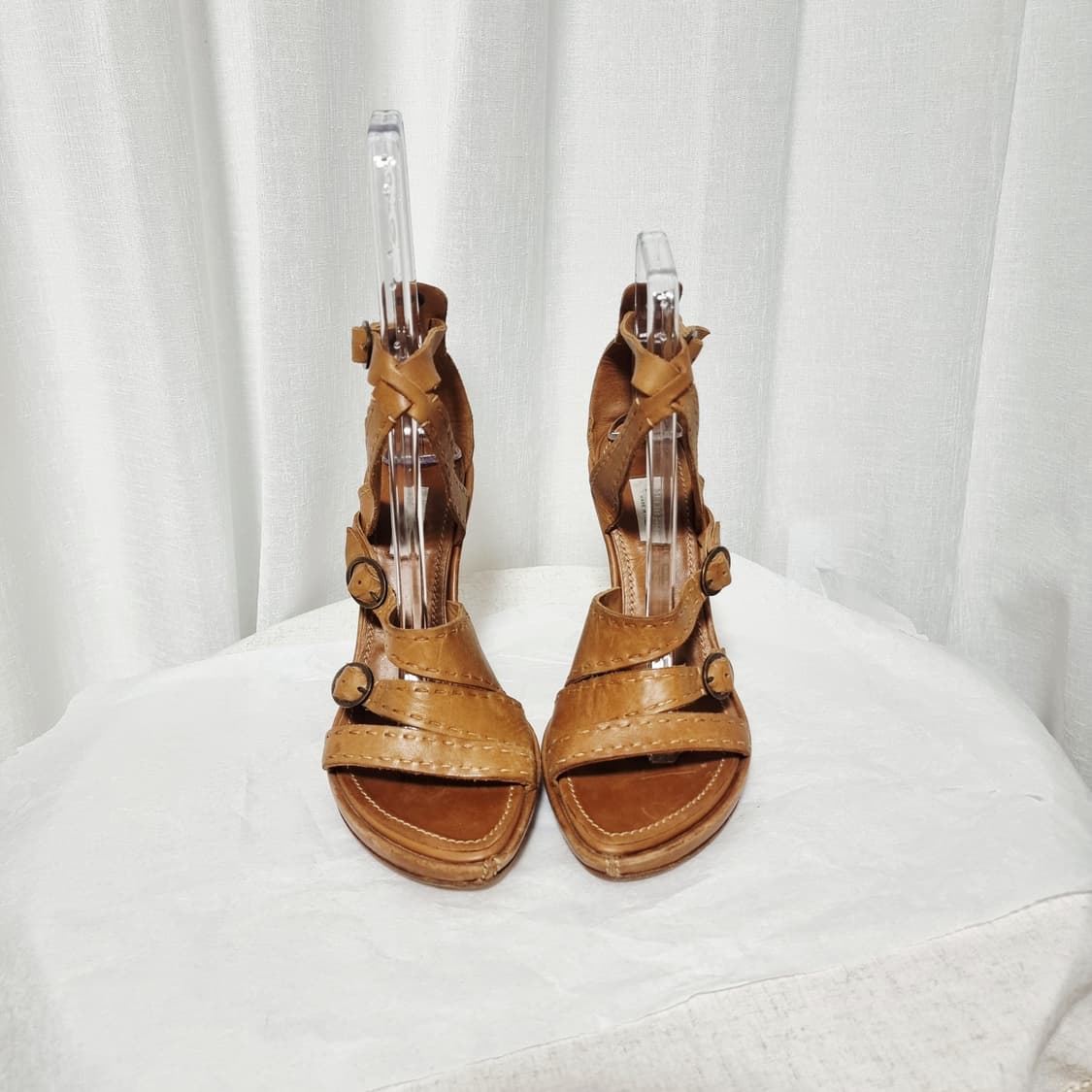 막스마라 가죽 샌들 레더 오픈토힐 하이힐 슈즈 (250) 이태리메이드 상품이미지6