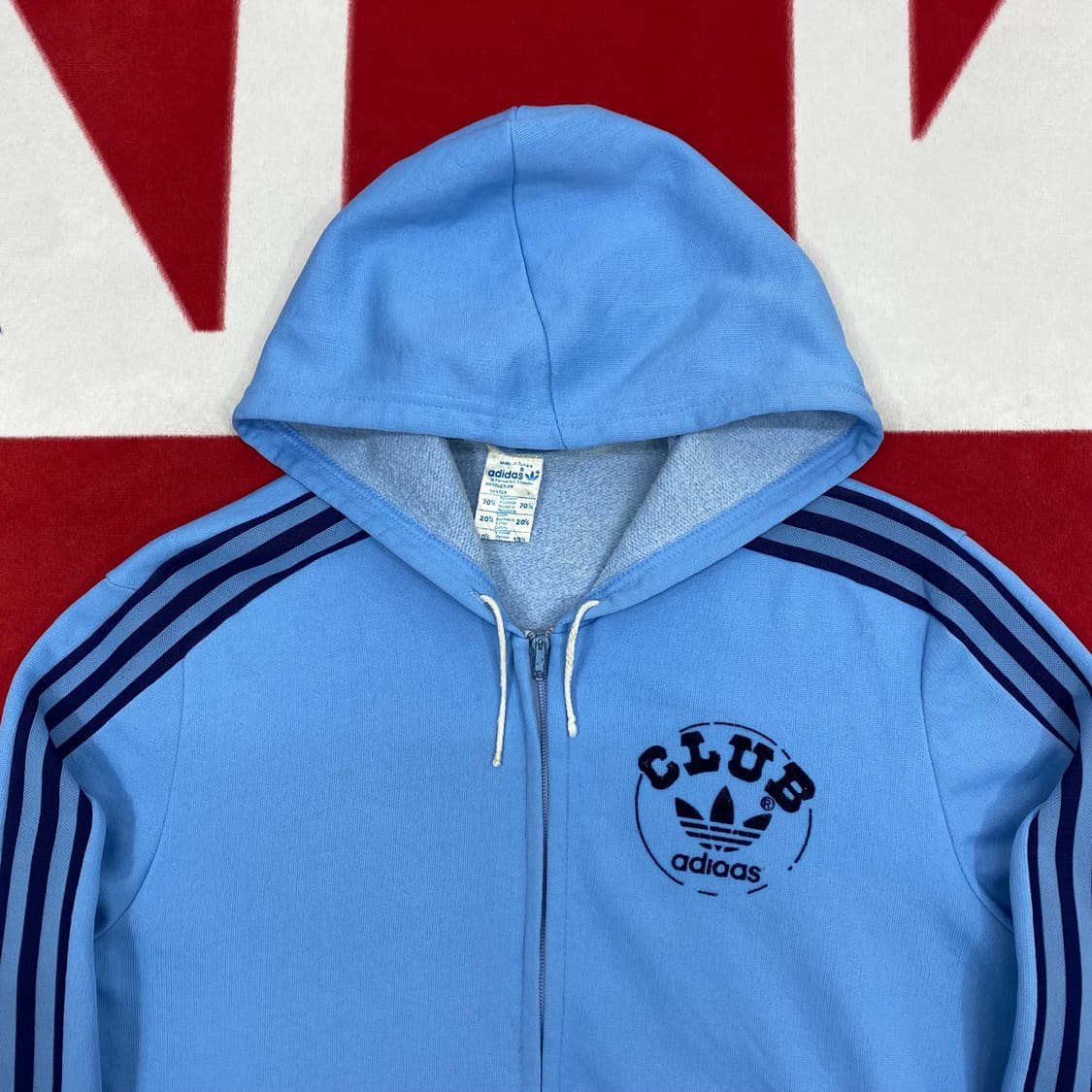 80s 아디다스 벨벳로고 후드져지 실측 여성M  상품이미지3