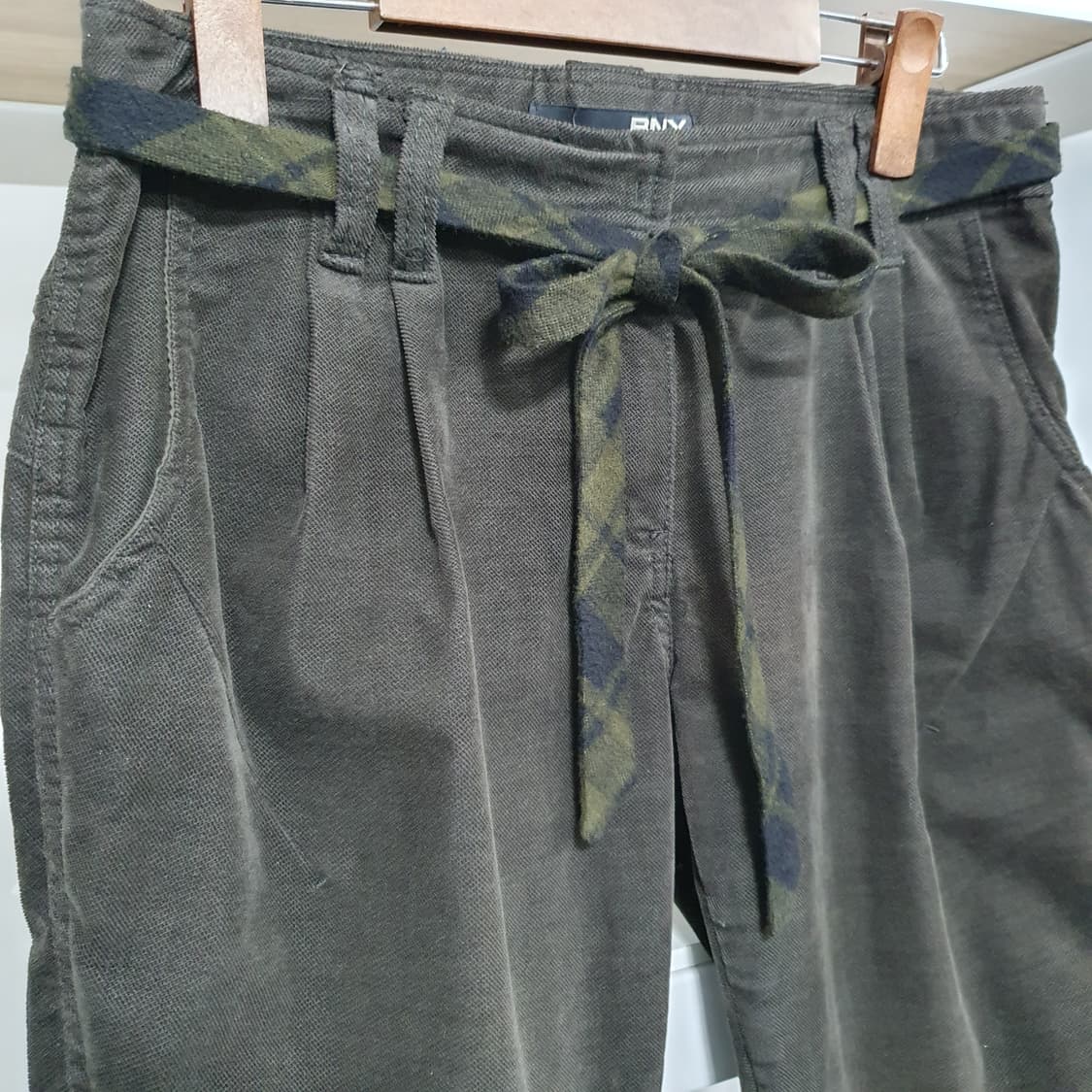 (y2k) BNX 카키 코듀로이 카프리 팬츠 상품이미지3