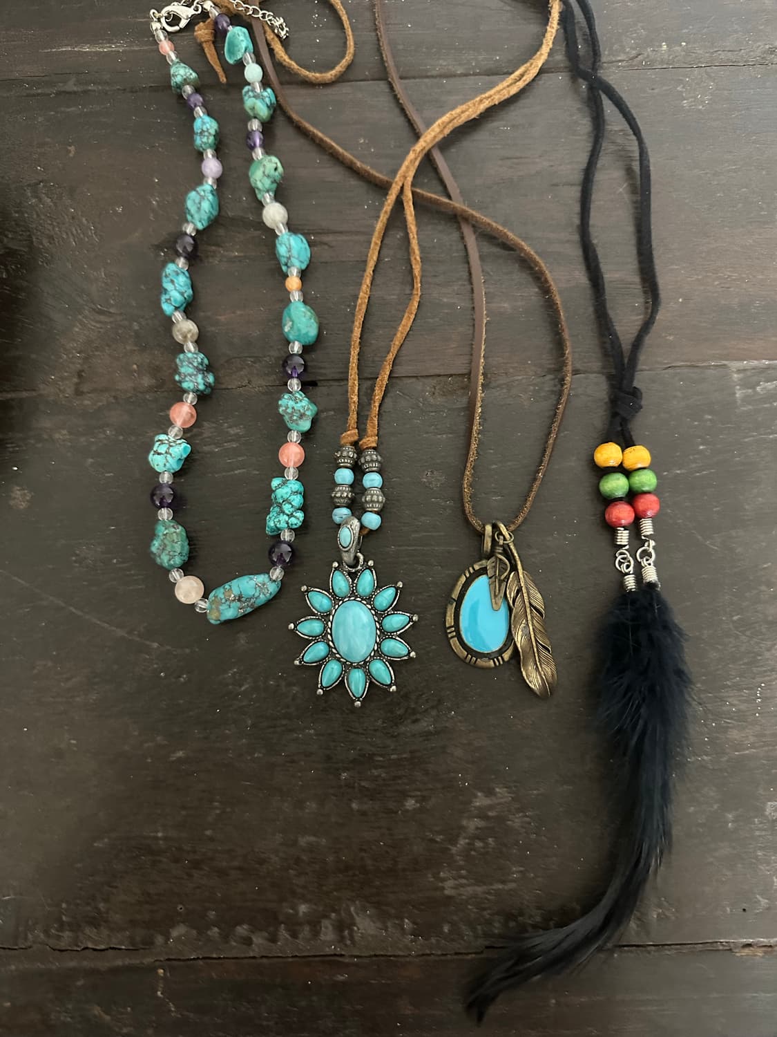 Turquoise Feather Necklace 상품이미지5