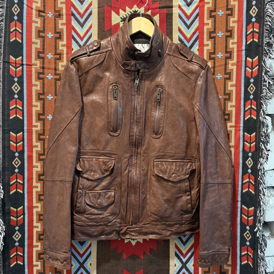 빈티지 양가죽 포켓 레더자켓 상품이미지2