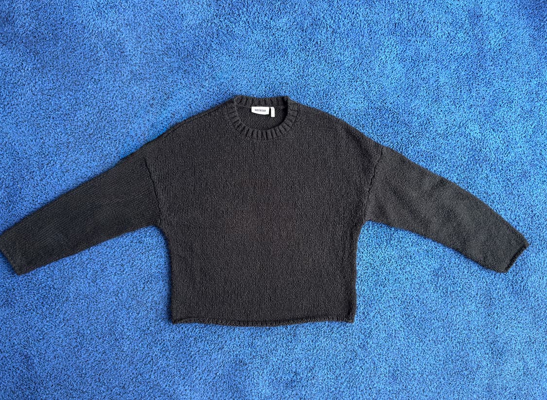 크롭 니트 스웨터 블랙 상품이미지2