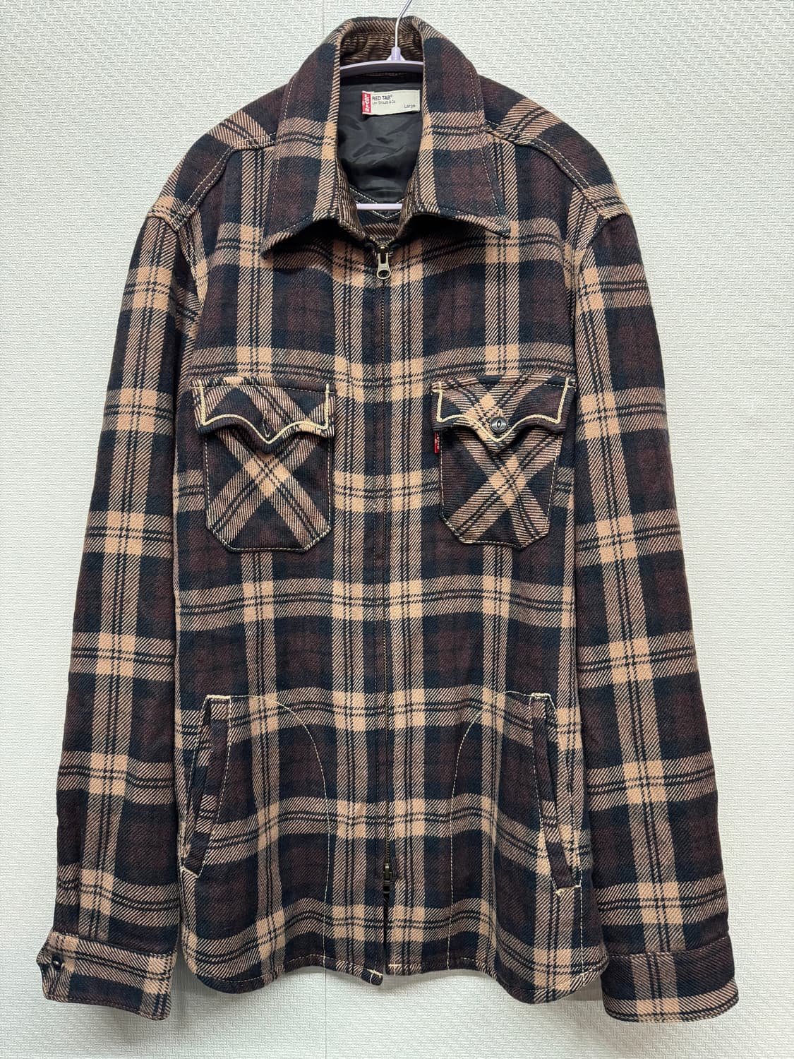 리바이스 투포켓 체크 투웨이 자켓 L(M) 상품이미지1