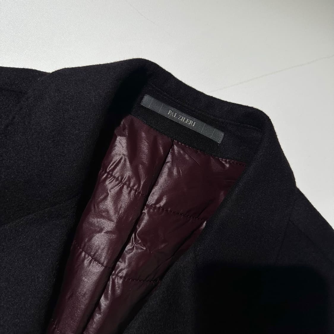 빨질레리 캐시미어 100% 싱글 패딩 코트 네이비 상품이미지4