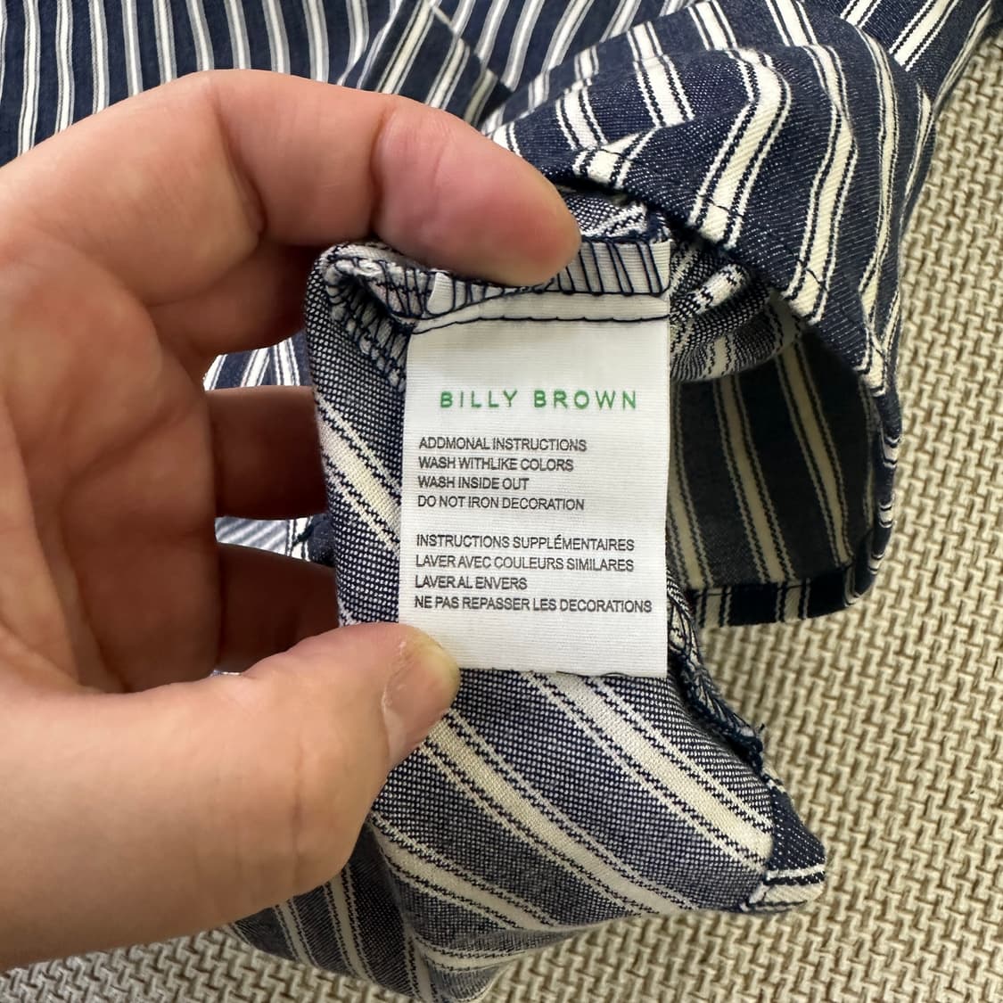 실측확인 빌리브라운 스트라이프 셔츠 0410D 상품이미지3