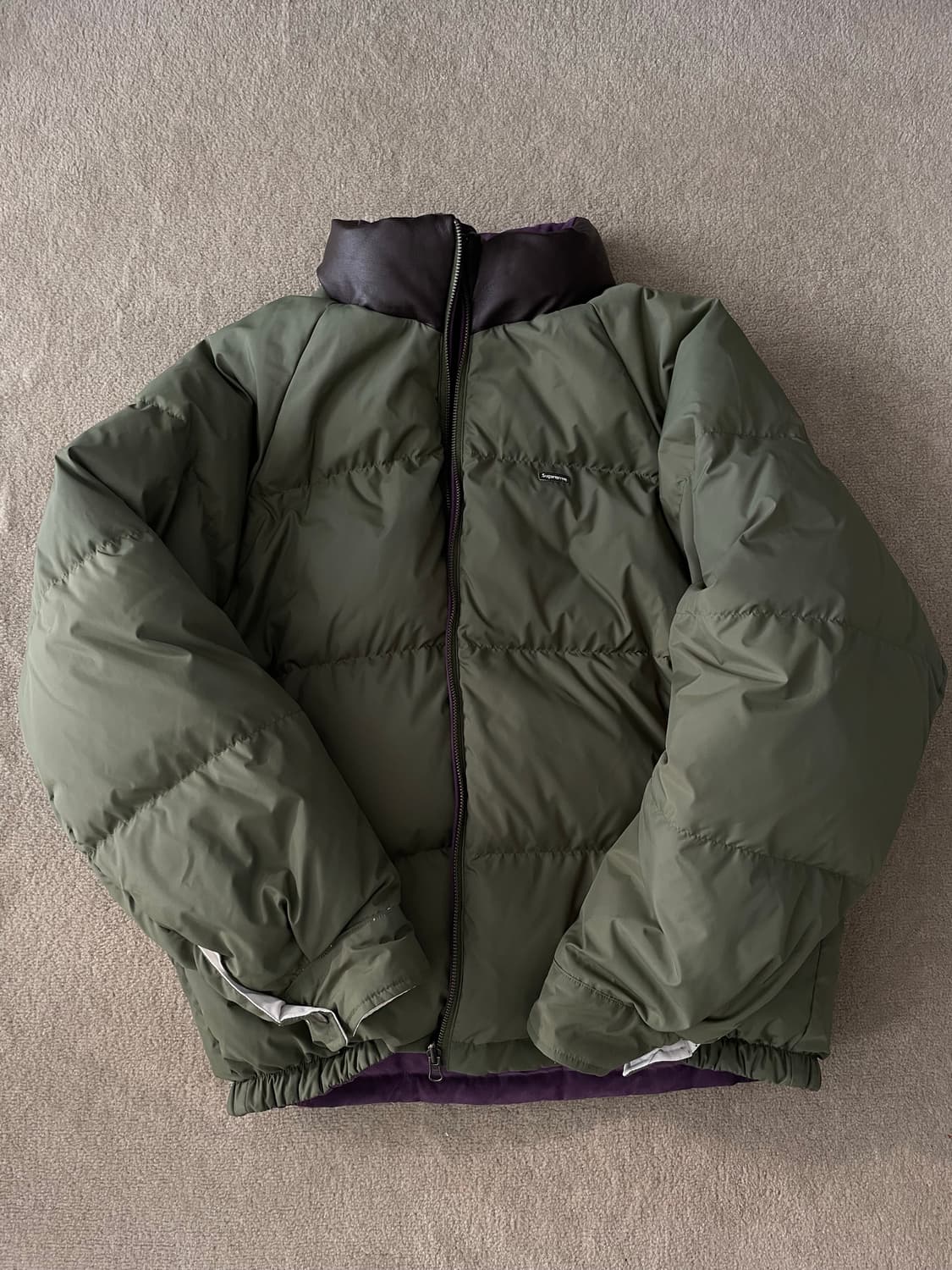 슈프림 리버시블 올리브그린 패딩 상품이미지1