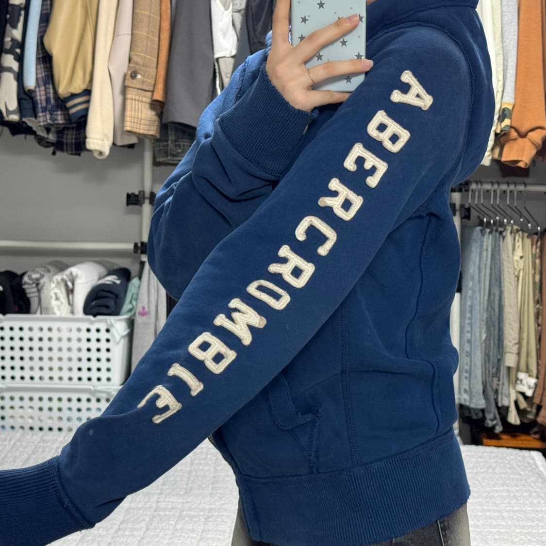 아베크롬비 헤비웨잇 블루 후드집업 상품이미지2