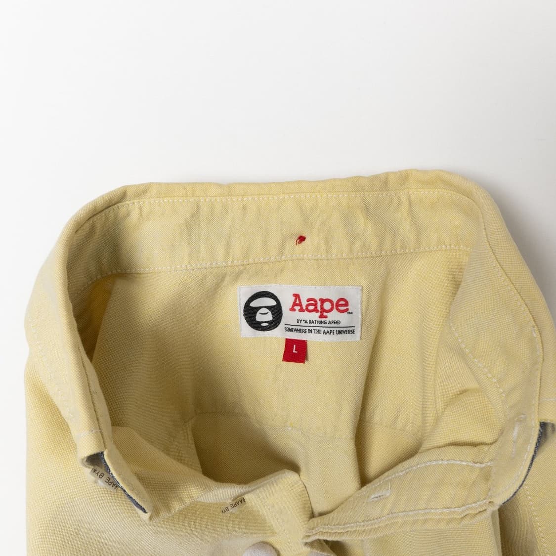 [L] Aape 에이프 베이프 원포인트 옥스포드 버튼다운 셔츠 옐로우 상품이미지7